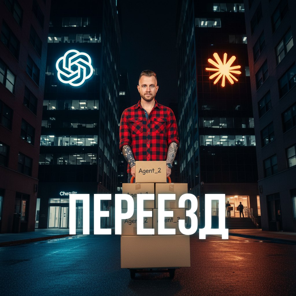 #AI: СНОВА ПЕРЕЕЗД! 14 агентов с Claude на ChatGPT 🔀